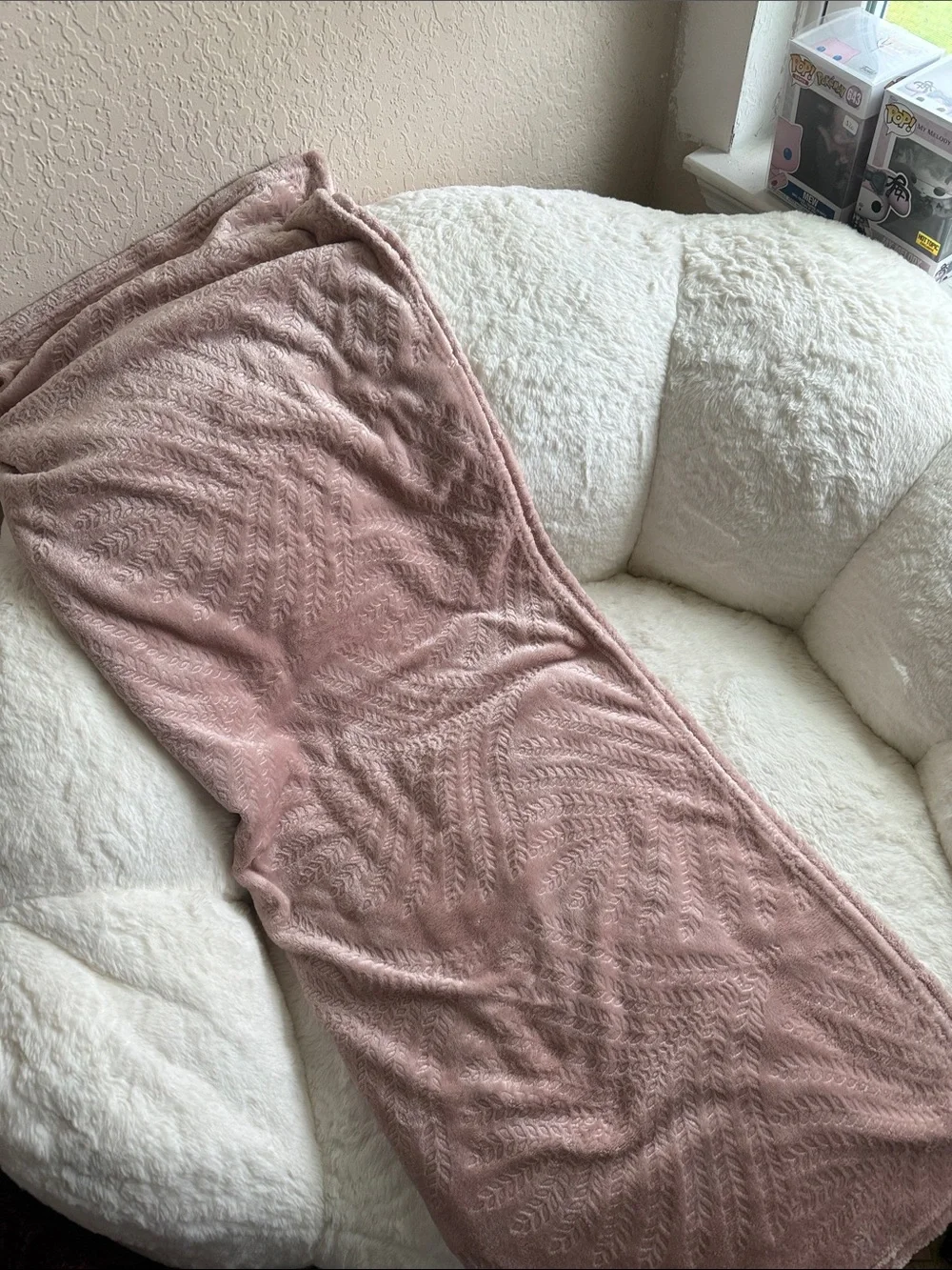 Floral Ferns Shabby Chic Oversized Soft & Plush Accent Throw Blanket pink boho